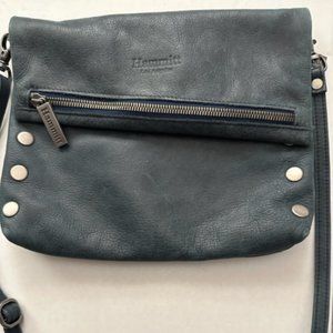 Hammitt Medium Navy Crossbody Leather Clutch Bag